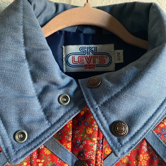 Rare Vintage Levi’s Ski Goose Down USA Made Weatern Floral Puffer Vest 11/12 - Picture 16 of 16